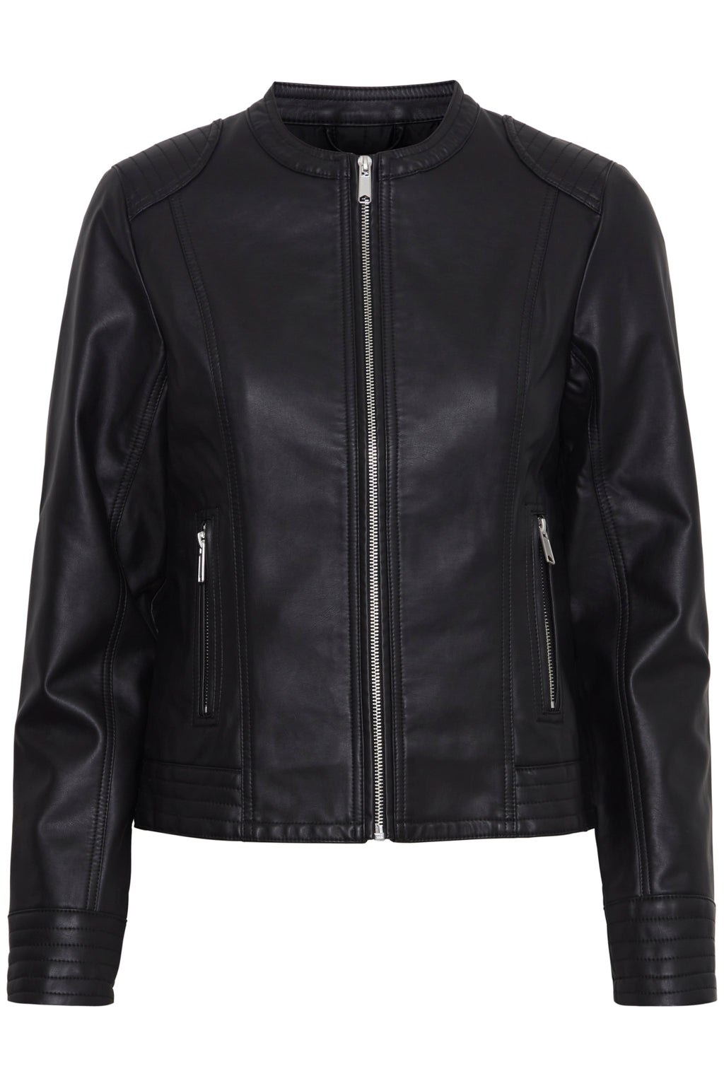 VELLORA KNITWEAR Acom Faux Leather Jacket