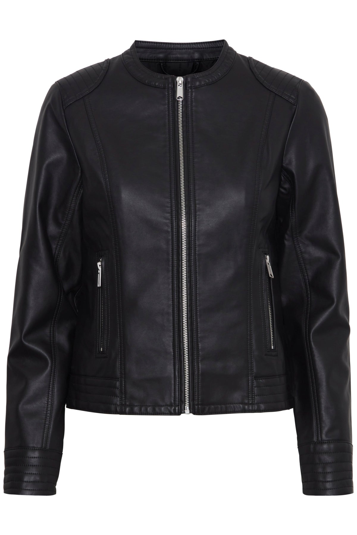VELLORA KNITWEAR Acom Faux Leather Jacket