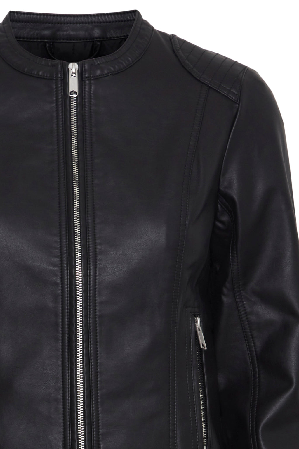 VELLORA KNITWEAR Acom Faux Leather Jacket