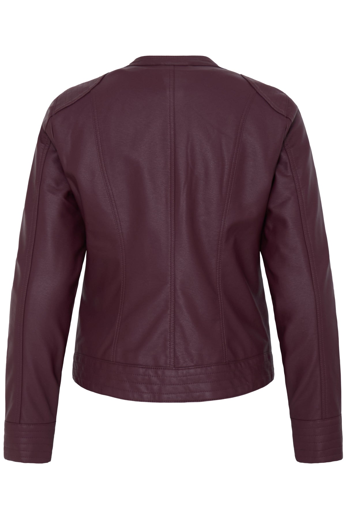 VELLORA KNITWEAR Acom Faux Leather Biker Jacket - Fig