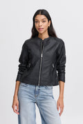 VELLORA KNITWEAR Acom Faux Leather Jacket