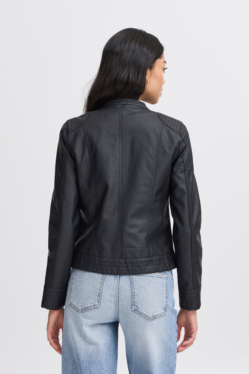 VELLORA KNITWEAR Acom Faux Leather Jacket
