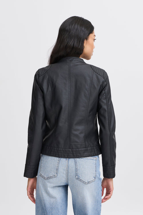 VELLORA KNITWEAR Acom Faux Leather Jacket