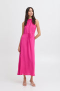 VELLORA KNITWEAR Gigi Summer Sleeveless Tie Waist Maxi Dress