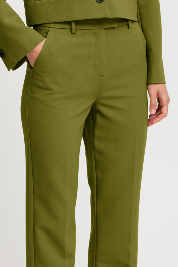 VELLORA KNITWEAR Denoa Slim Leg Trousers - Green