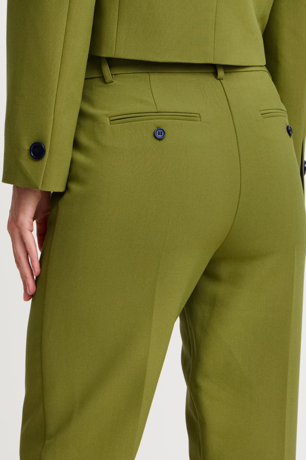 VELLORA KNITWEAR Denoa Slim Leg Trousers - Green