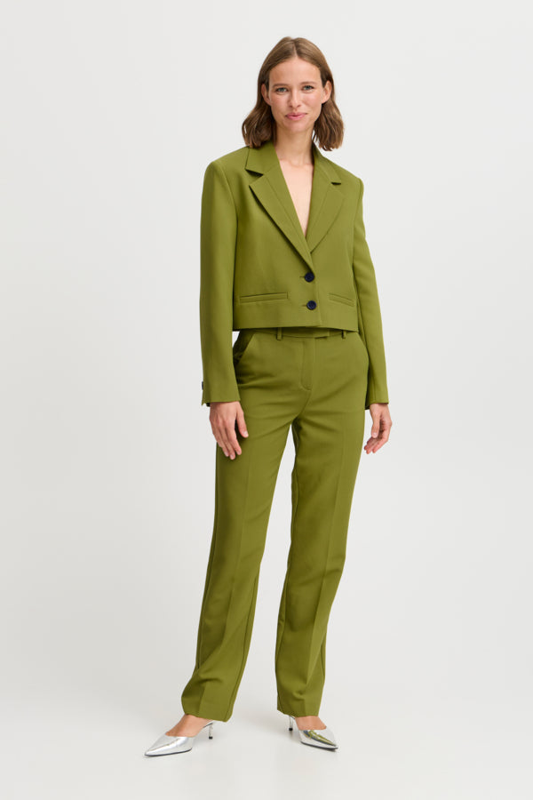 VELLORA KNITWEAR Denoa Slim Leg Trousers - Green