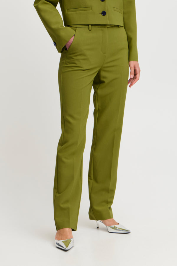 VELLORA KNITWEAR Denoa Slim Leg Trousers - Green