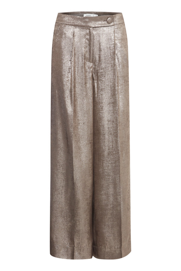 VELLORA KNITWEAR Dalona Wide Leg Metallic Trousers