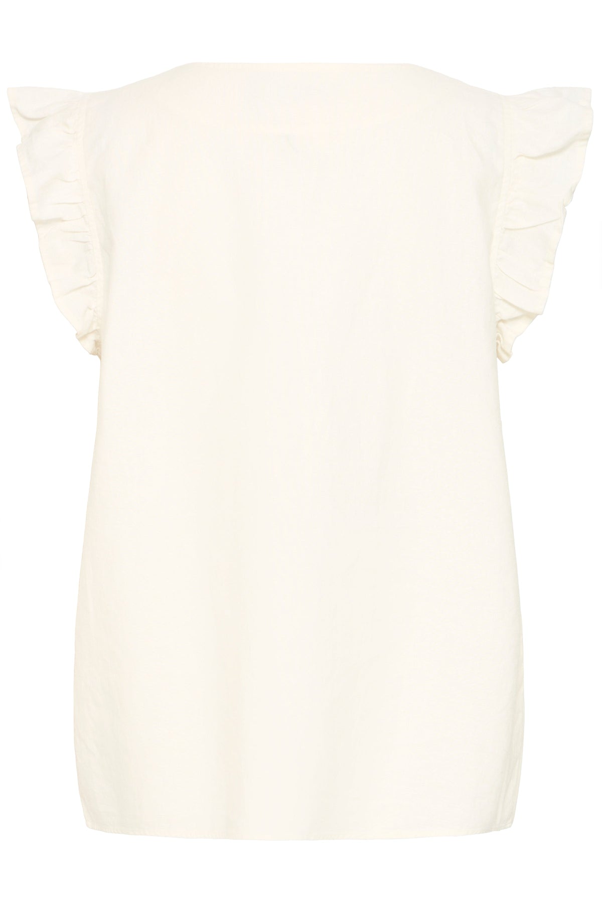VELLORA KNITWEAR Falakka Ruffle Sleeve Button Front Blouse - Cream