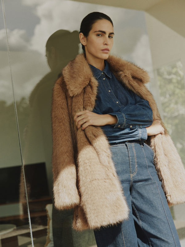 VELLORA KNITWEAR Akaja Faux Fur Coat