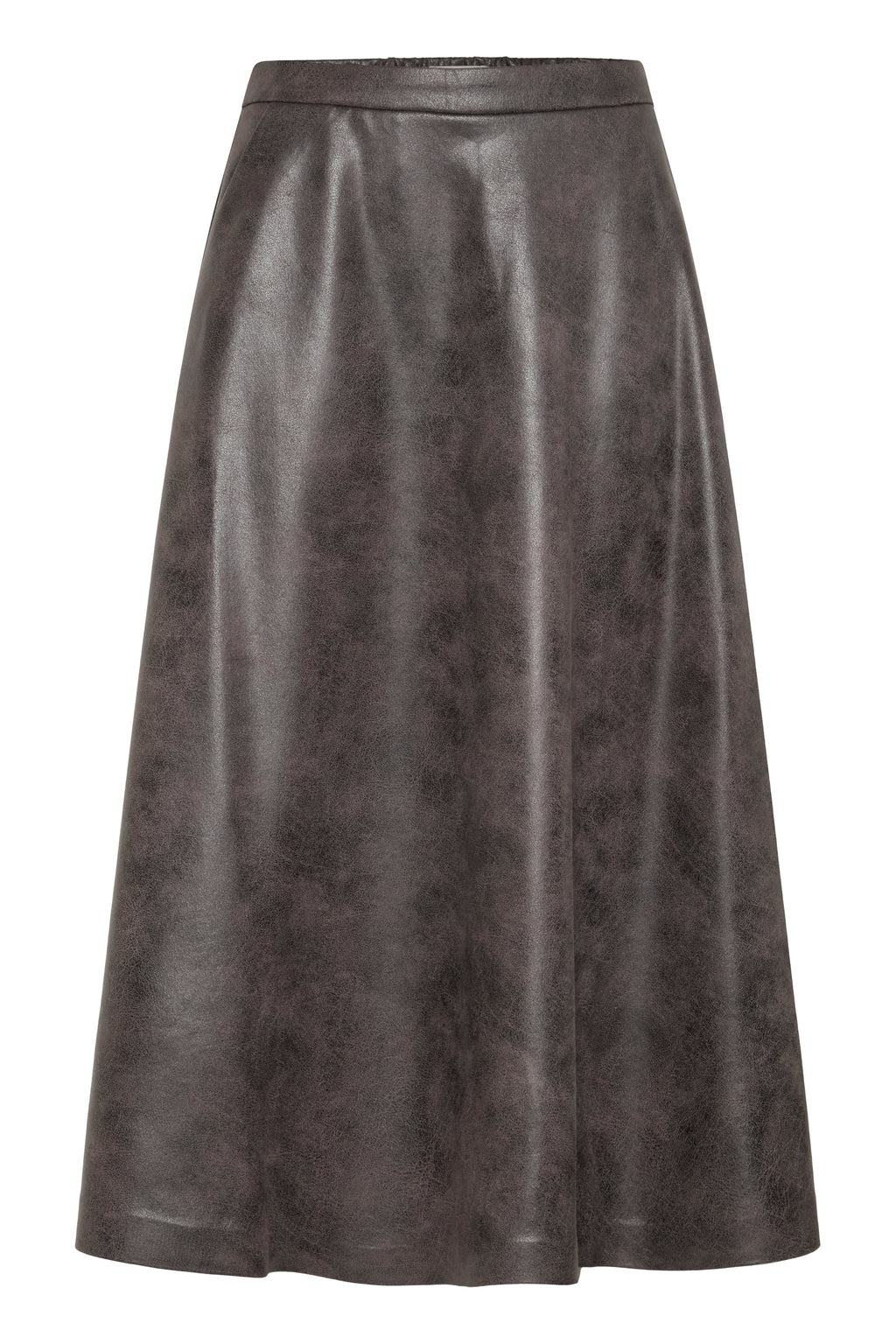 VELLORA KNITWEAR Dimion Faux Leather Midi Skirt