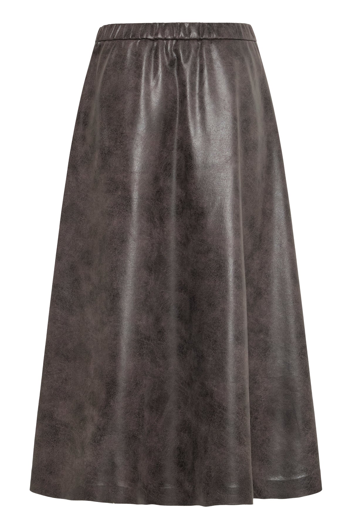 VELLORA KNITWEAR Dimion Faux Leather Midi Skirt