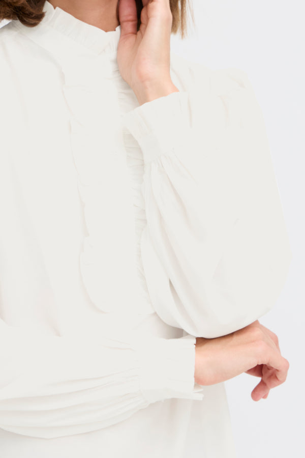 VELLORA KNITWEAR Fenja Frill Front Blouse