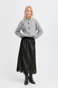 VELLORA KNITWEAR Densio Faux Leather Lasercut Skirt