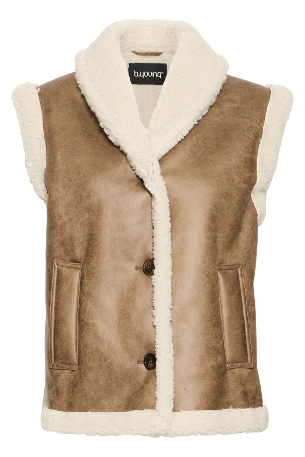 VELLORA KNITWEAR Asanna Faux Shearling Vest