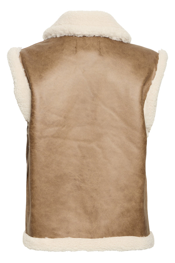 VELLORA KNITWEAR Asanna Faux Shearling Vest
