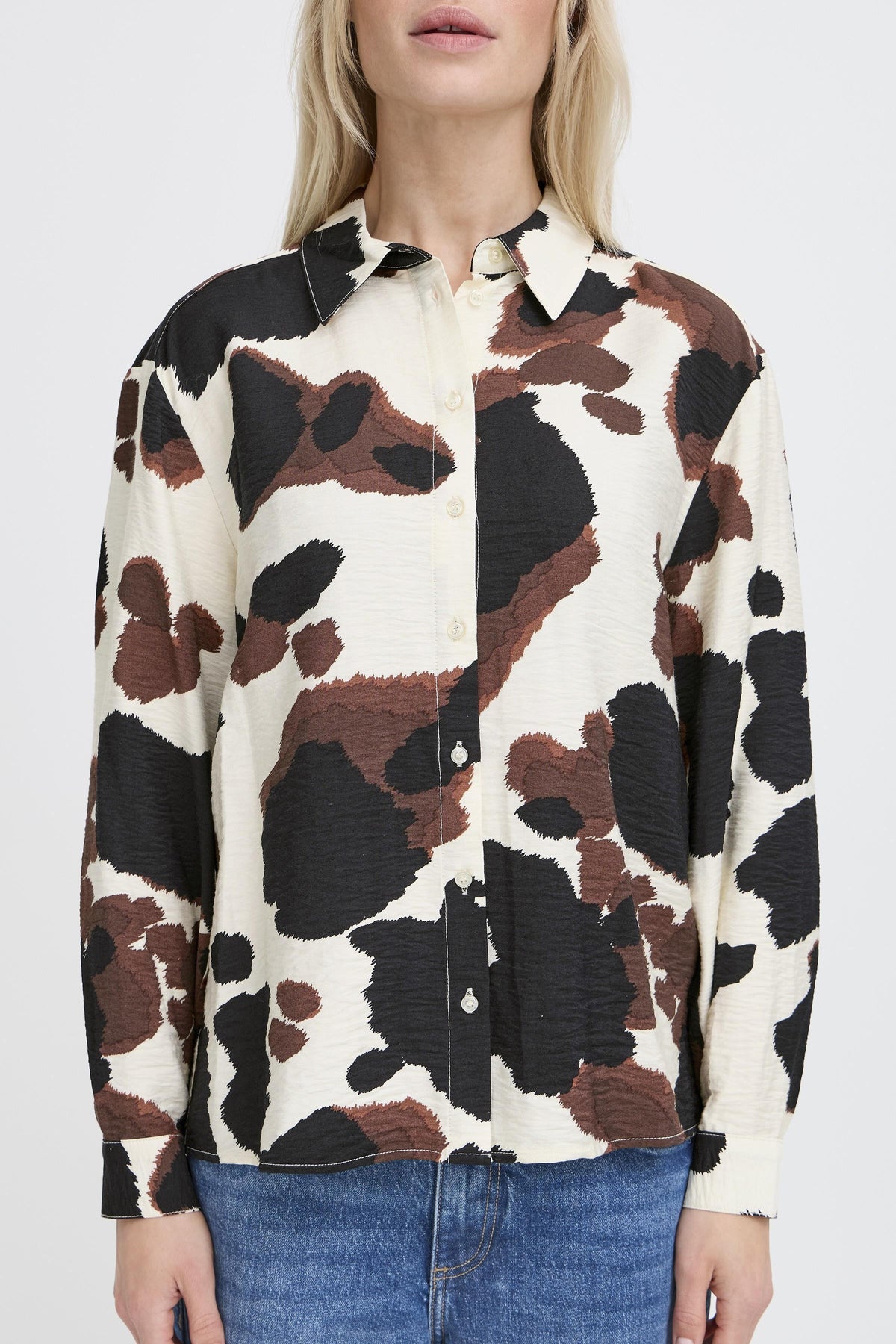 VELLORA KNITWEAR Cow Print Shirt