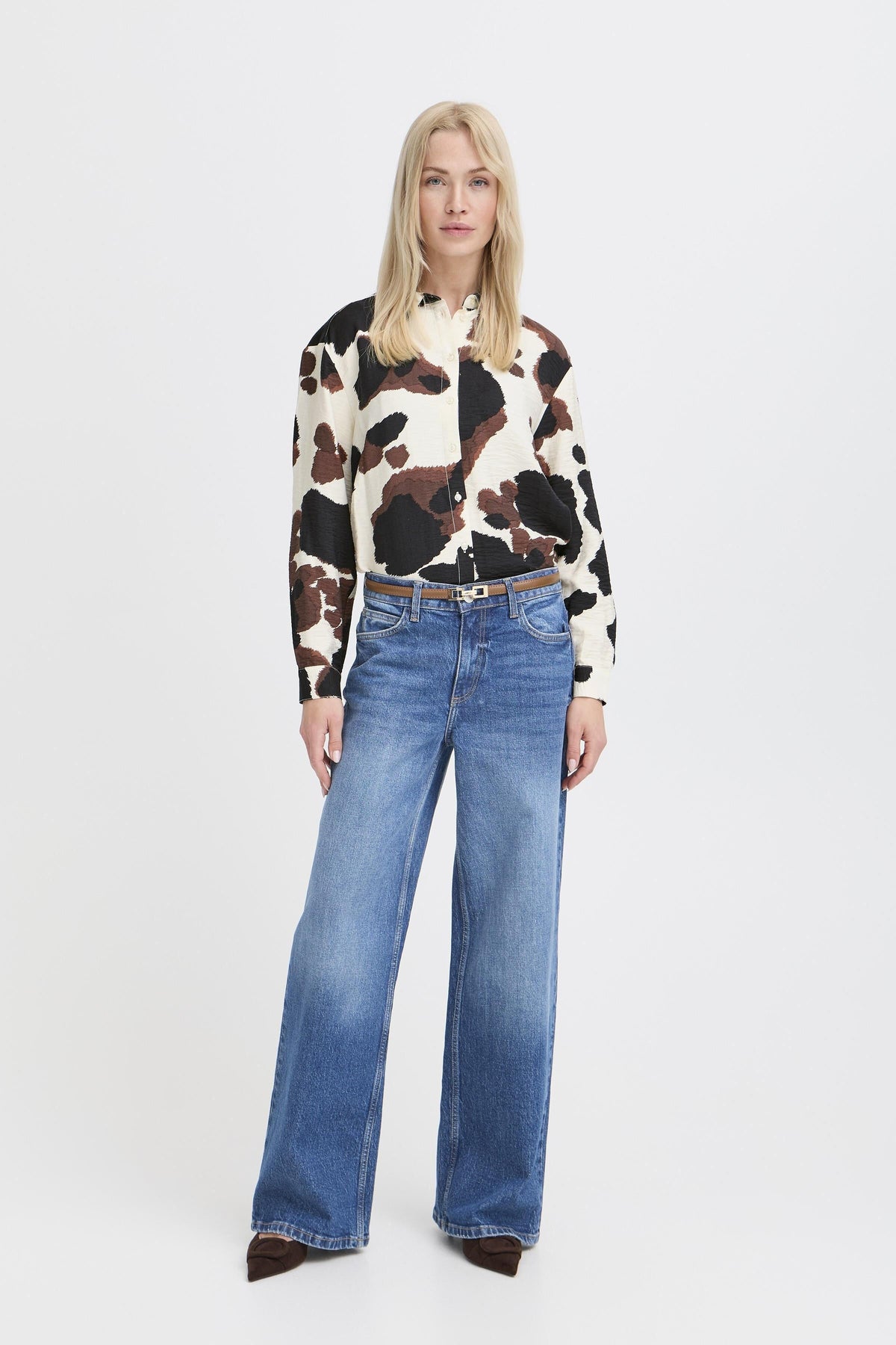 VELLORA KNITWEAR Cow Print Shirt