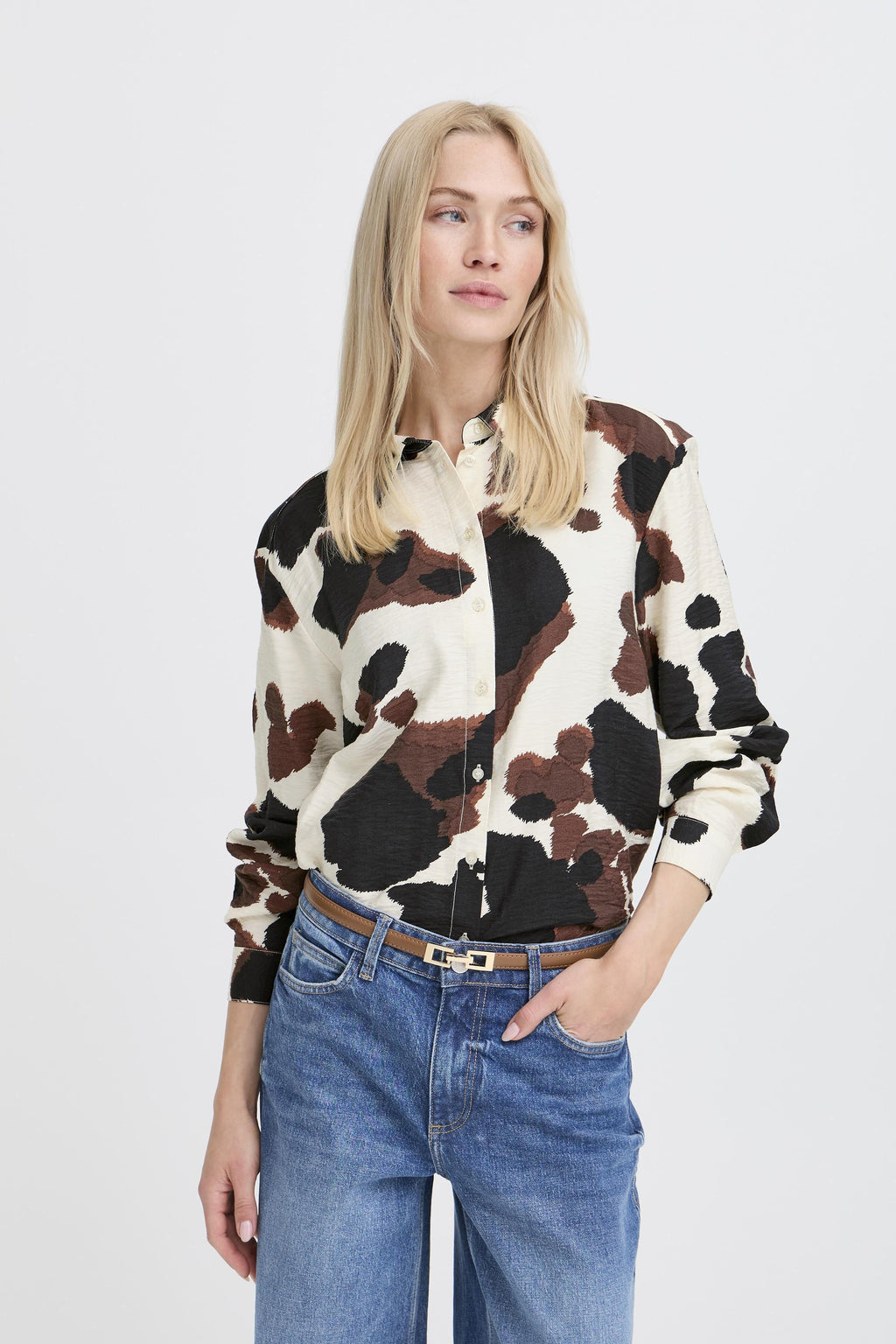 VELLORA KNITWEAR Cow Print Shirt