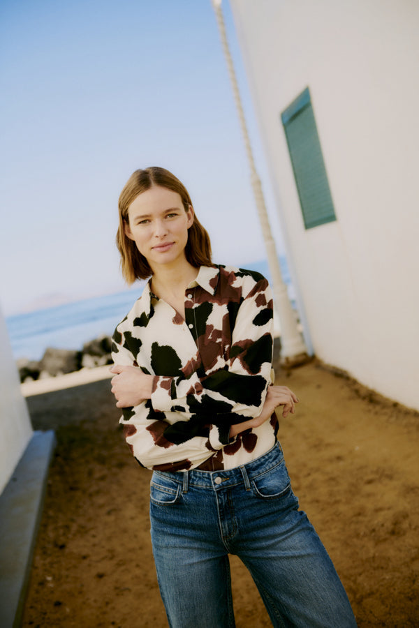 VELLORA KNITWEAR Cow Print Shirt