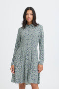 VELLORA KNITWEAR Gabria Floral Button Front Dress