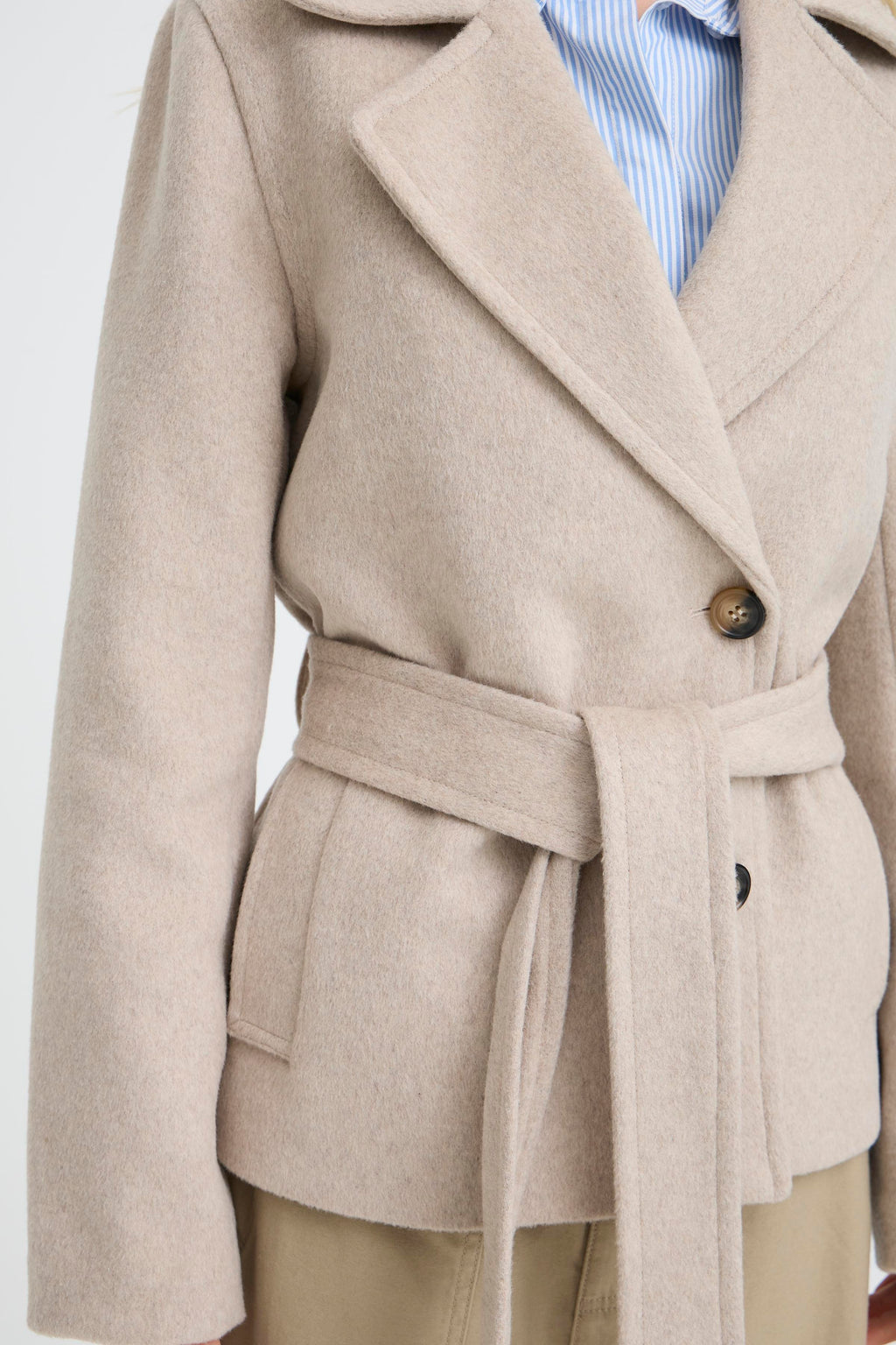 VELLORA KNITWEAR Bijou Wool Blend Belted Jacket