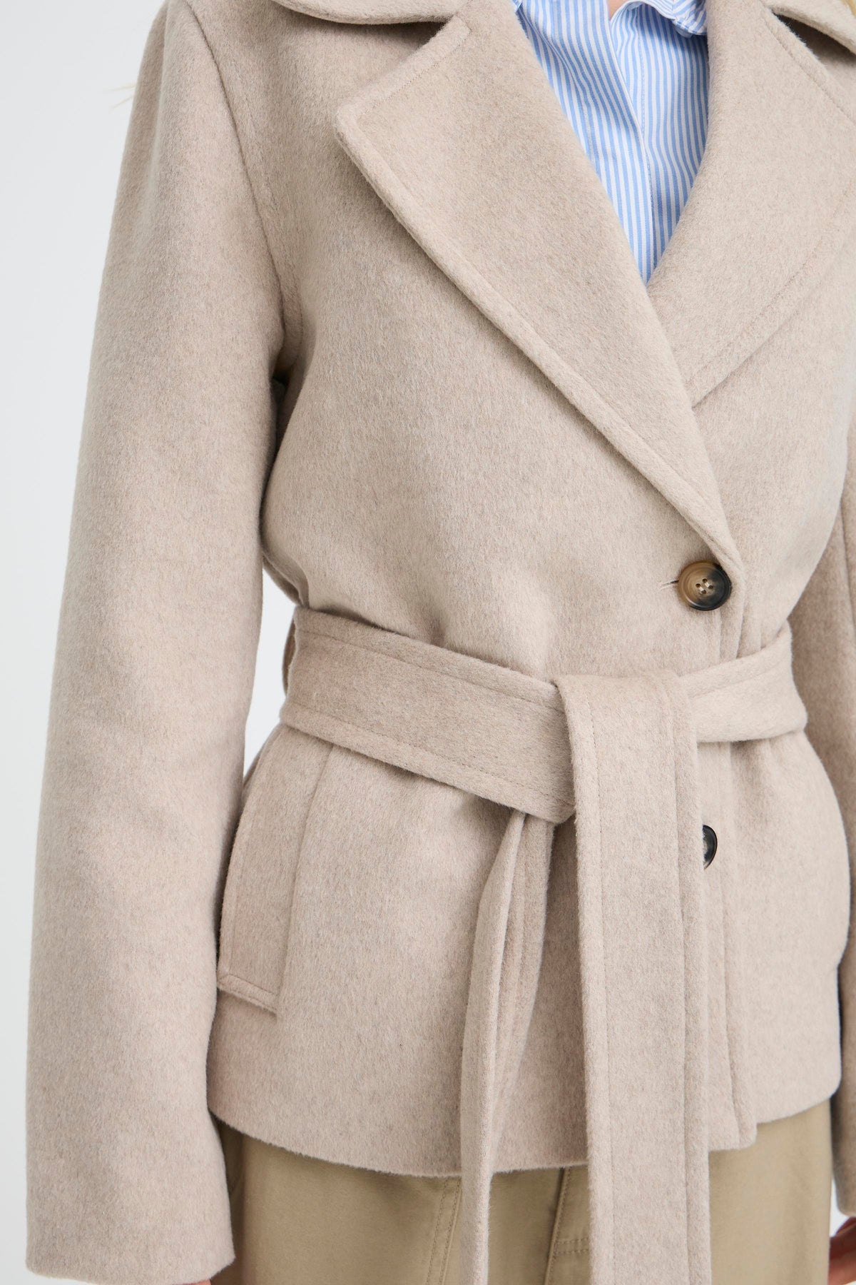 VELLORA KNITWEAR Bijou Wool Blend Belted Jacket