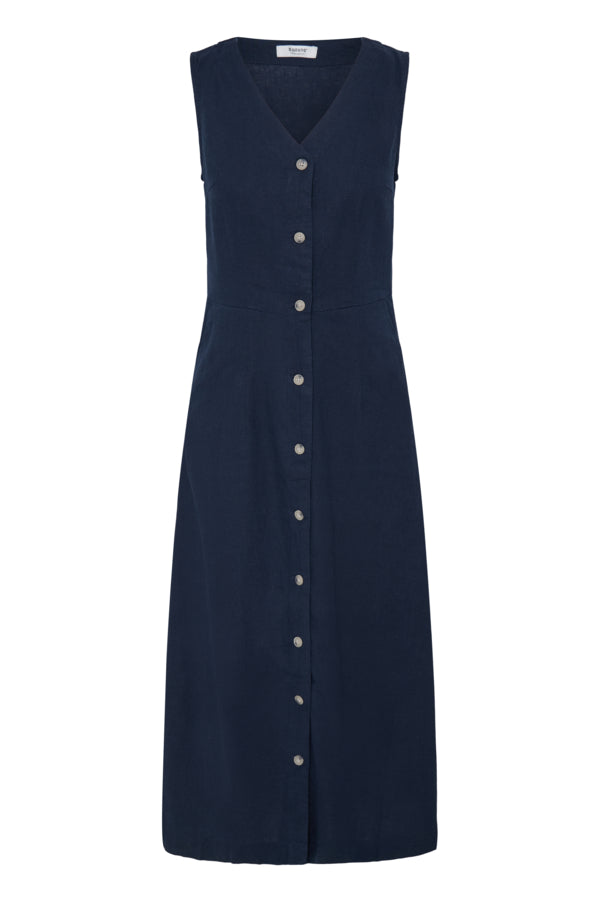 VELLORA KNITWEAR Falakka Button Through Sleeveless Midi Dress