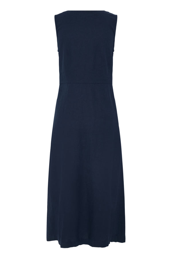 VELLORA KNITWEAR Falakka Button Through Sleeveless Midi Dress