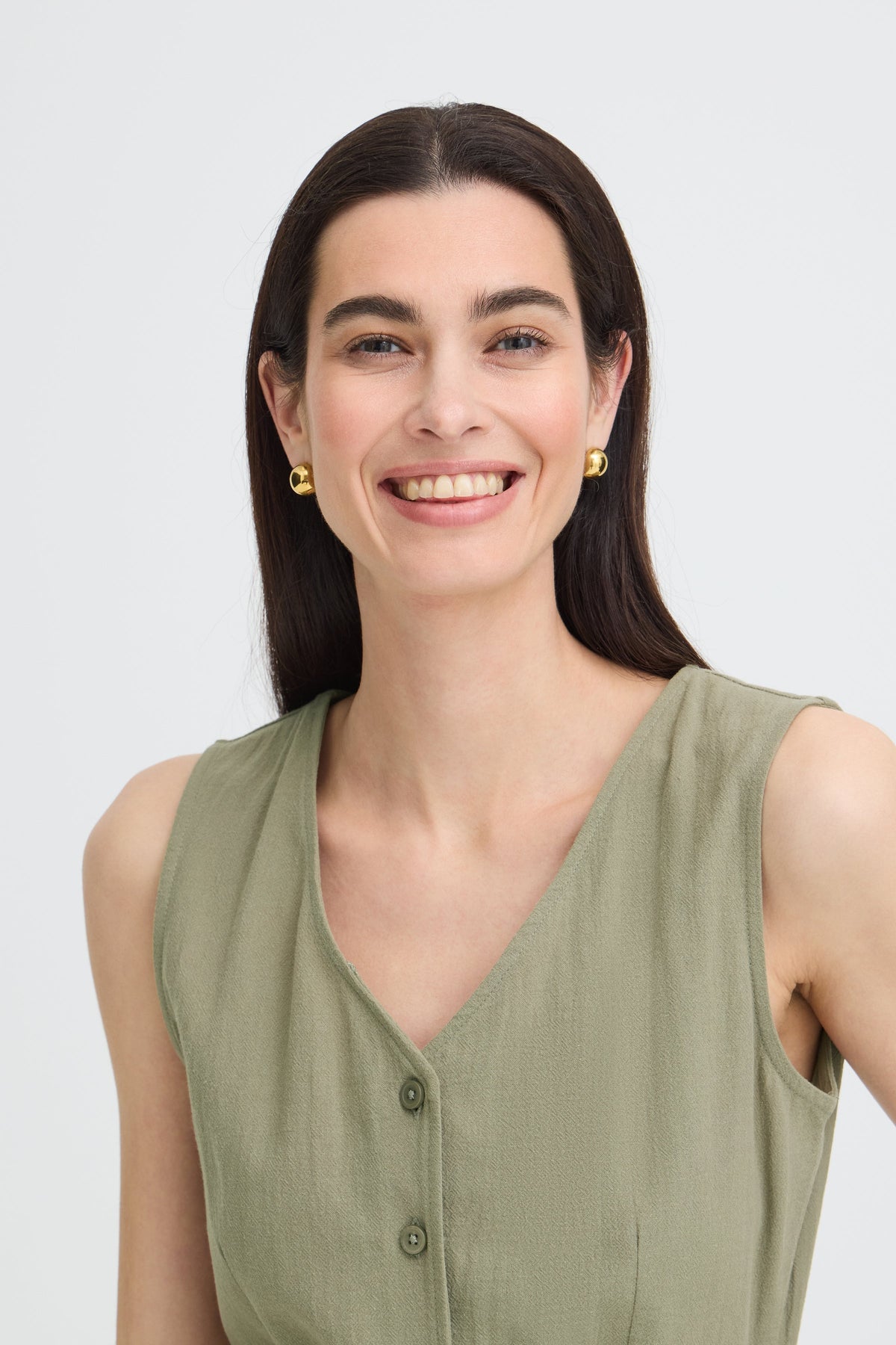 VELLORA KNITWEAR Ellana Sleeveless Button Through Midi Dress