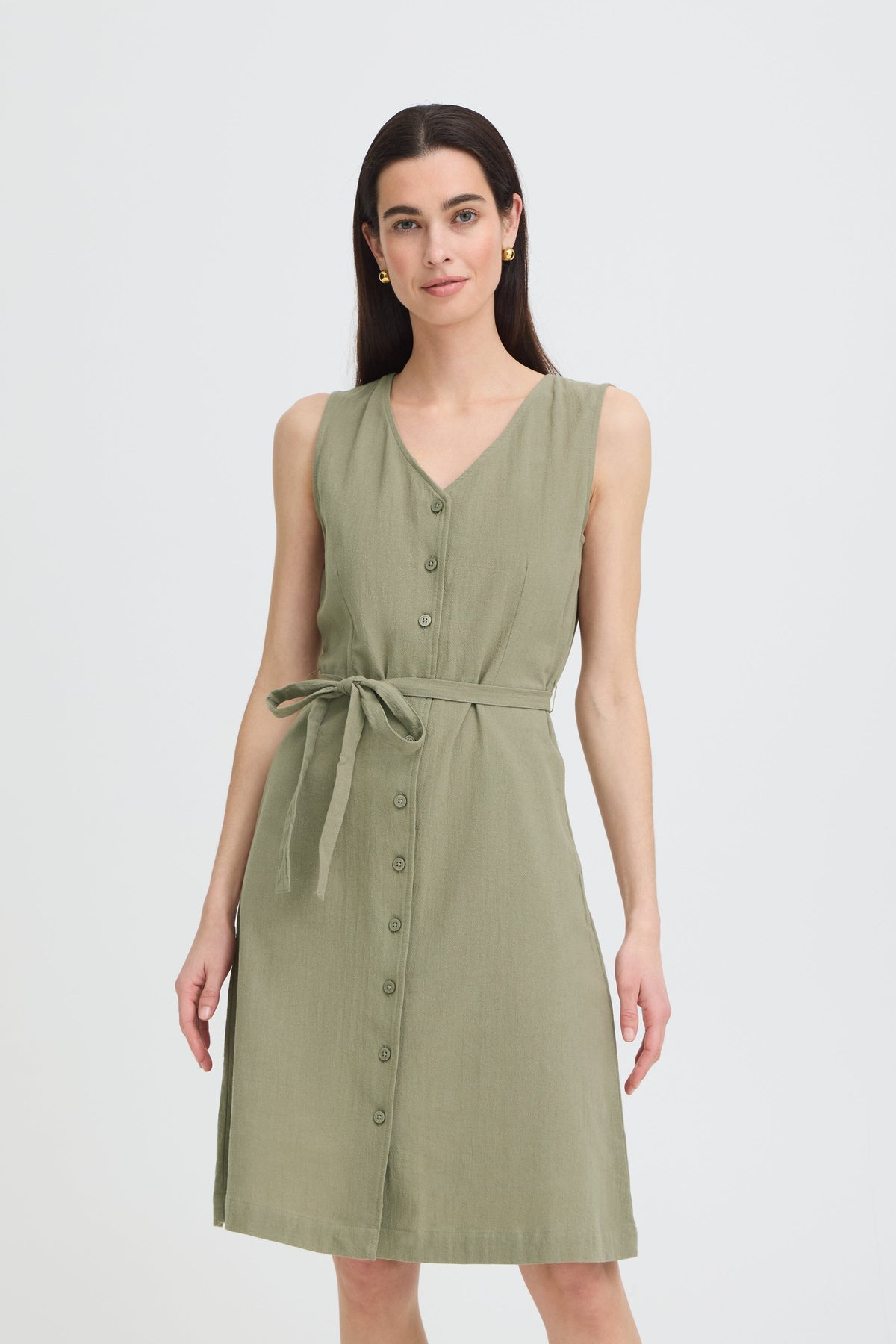 VELLORA KNITWEAR Ellana Sleeveless Button Through Midi Dress