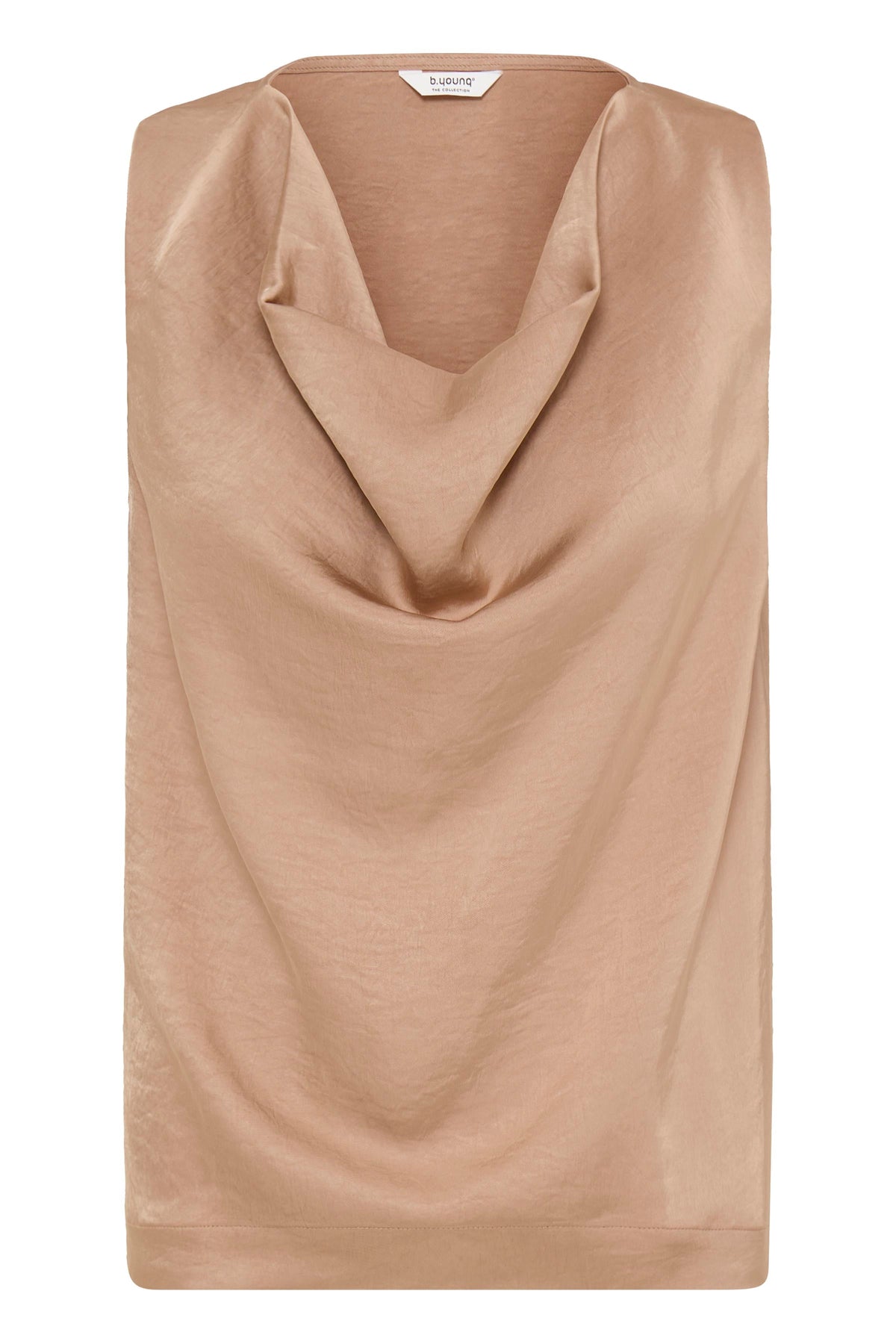 VELLORA KNITWEAR Dacanna Satin Cowl Neck Sleeveless Top