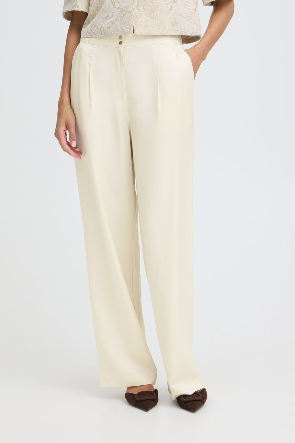 VELLORA KNITWEAR Daliana Tailored Straight Leg Trousers