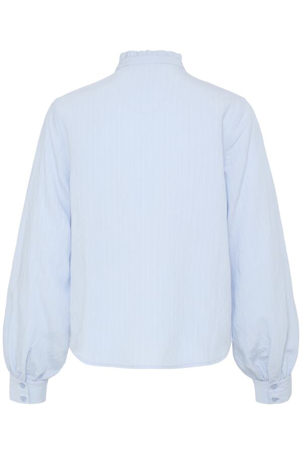 VELLORA KNITWEAR Flavie Ruffle Front Button Shirt