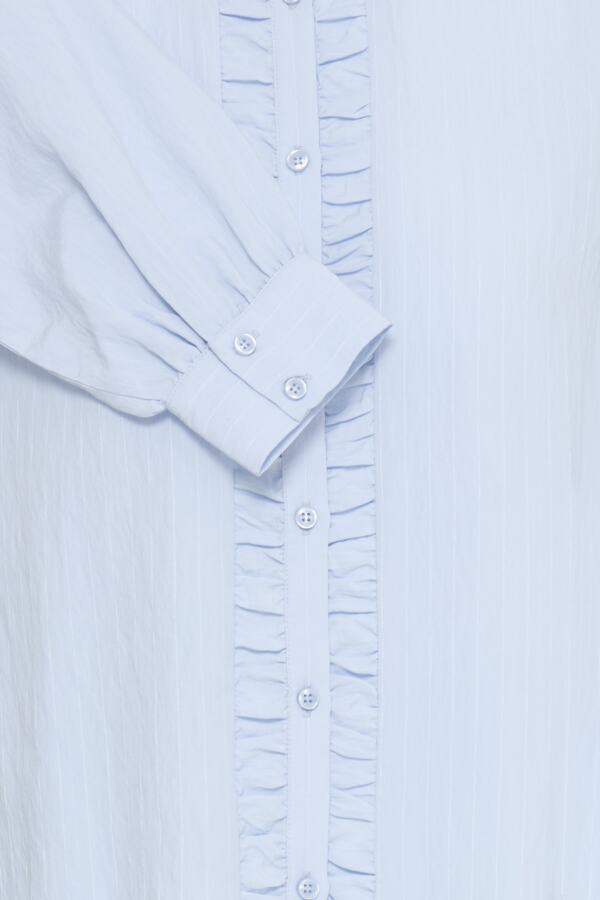 VELLORA KNITWEAR Flavie Ruffle Front Button Shirt