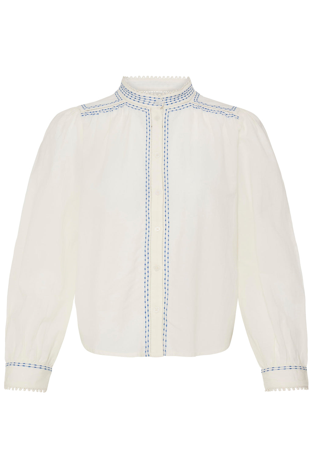 VELLORA KNITWEAR Haruka Embroidered High Neck Blouse