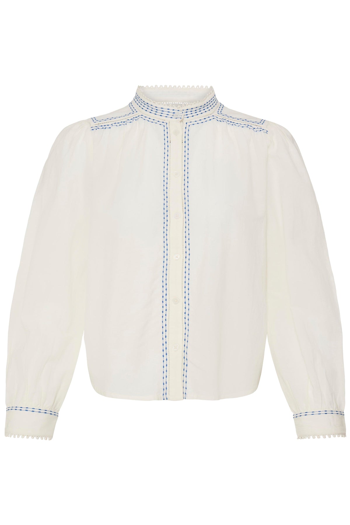 VELLORA KNITWEAR Haruka Embroidered High Neck Blouse
