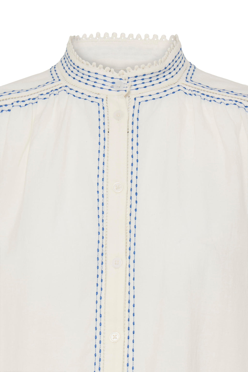 VELLORA KNITWEAR Haruka Embroidered High Neck Blouse