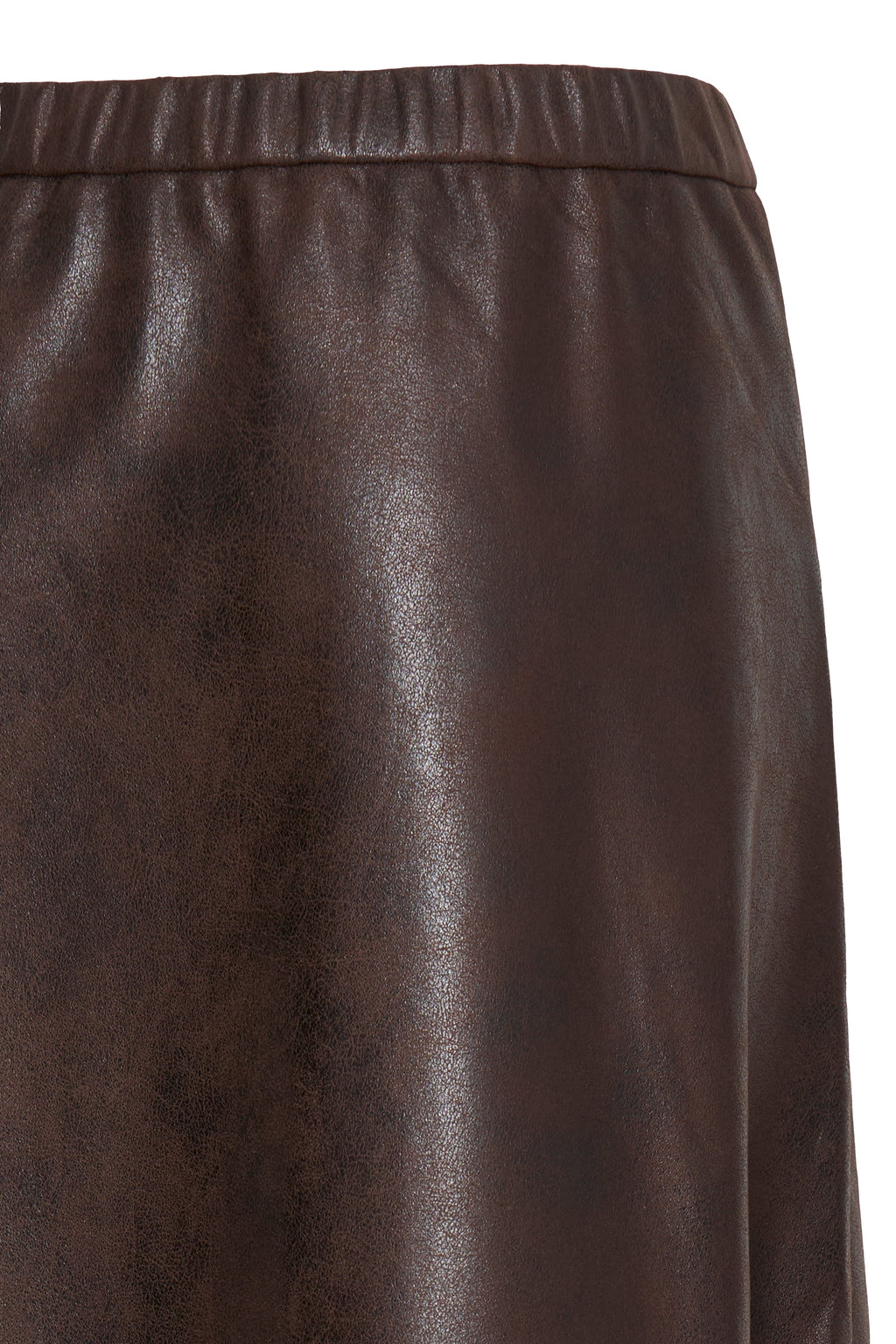 VELLORA KNITWEAR Dimian Faux Leather A-Line Midi Skirt