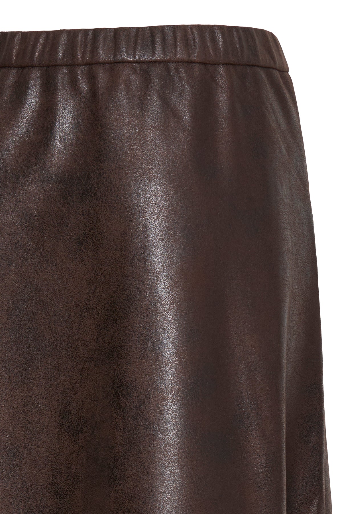 VELLORA KNITWEAR Dimian Faux Leather A-Line Midi Skirt