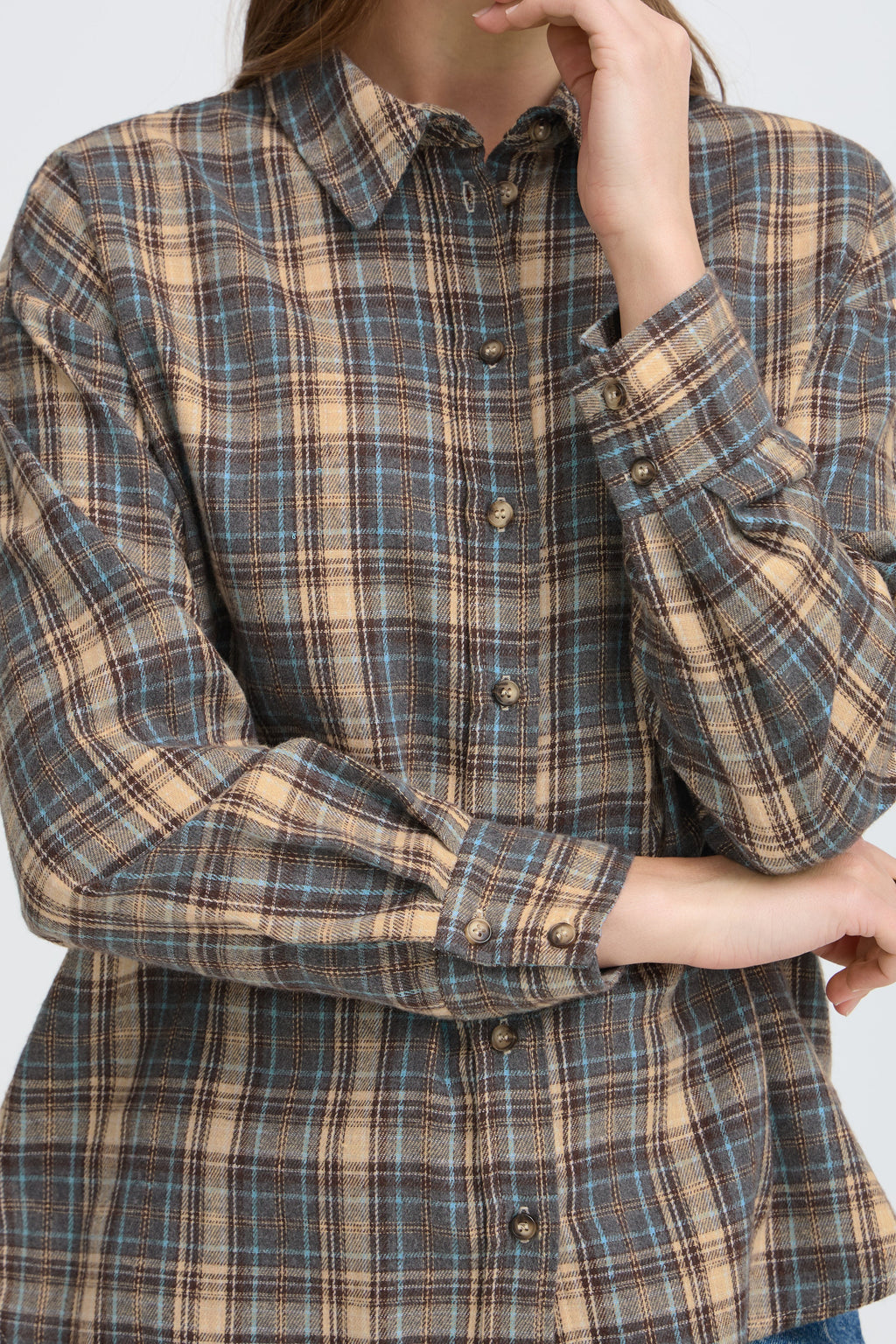 VELLORA KNITWEAR Fabrice Flannel Plaid Check Shirt