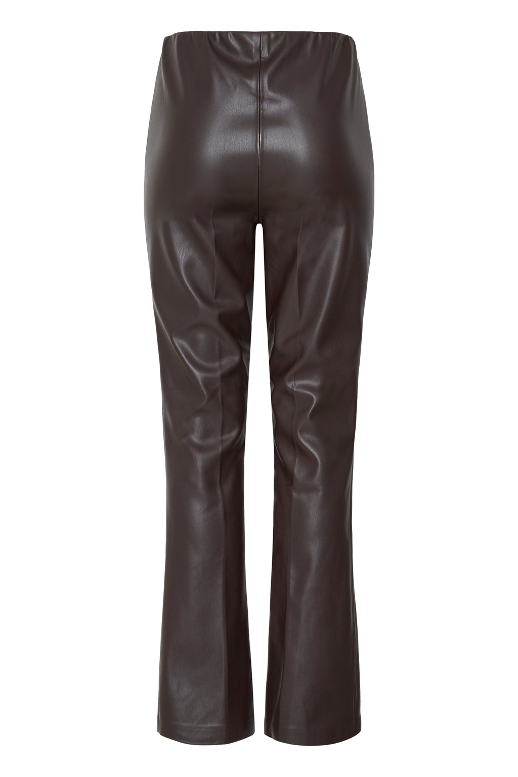 VELLORA KNITWEAR Daja Flare Faux Leather Pants – Brown