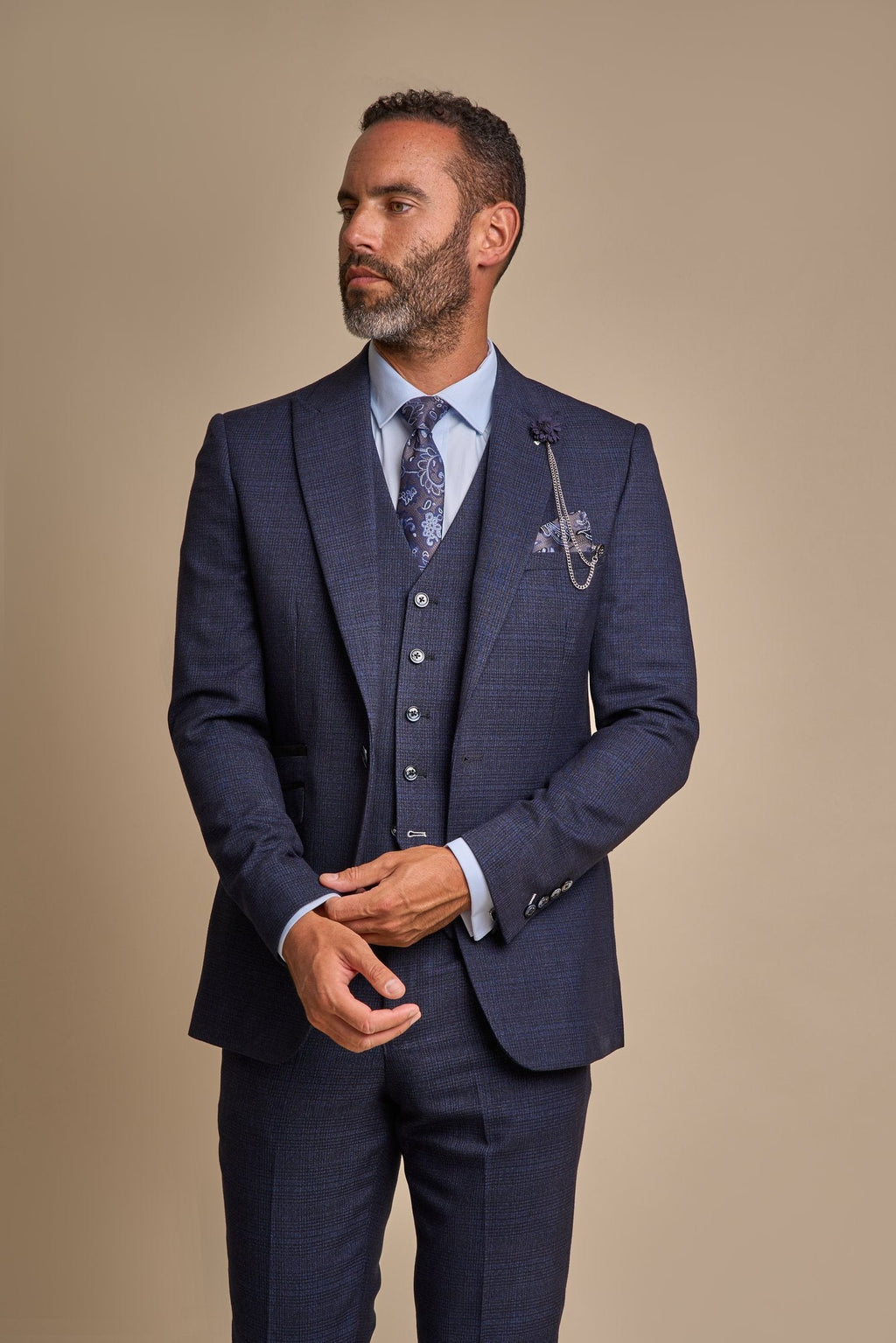 VELLORA KNITWEAR CARIDI - Navy Three Piece Suit