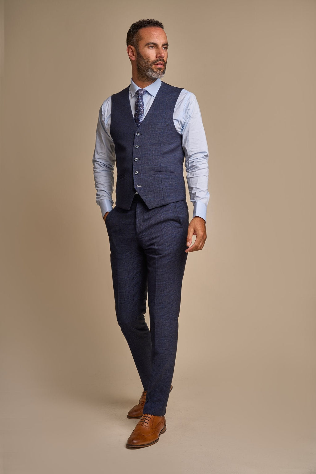 VELLORA KNITWEAR CARIDI - Navy Three Piece Suit