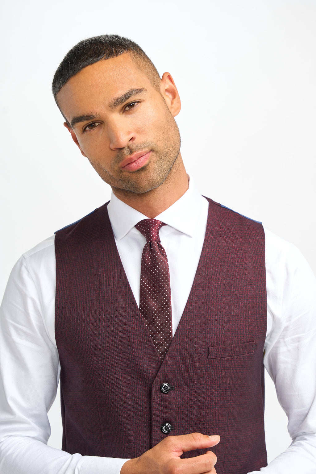 VELLORA KNITWEAR Caridi - Wine  Waistcoat