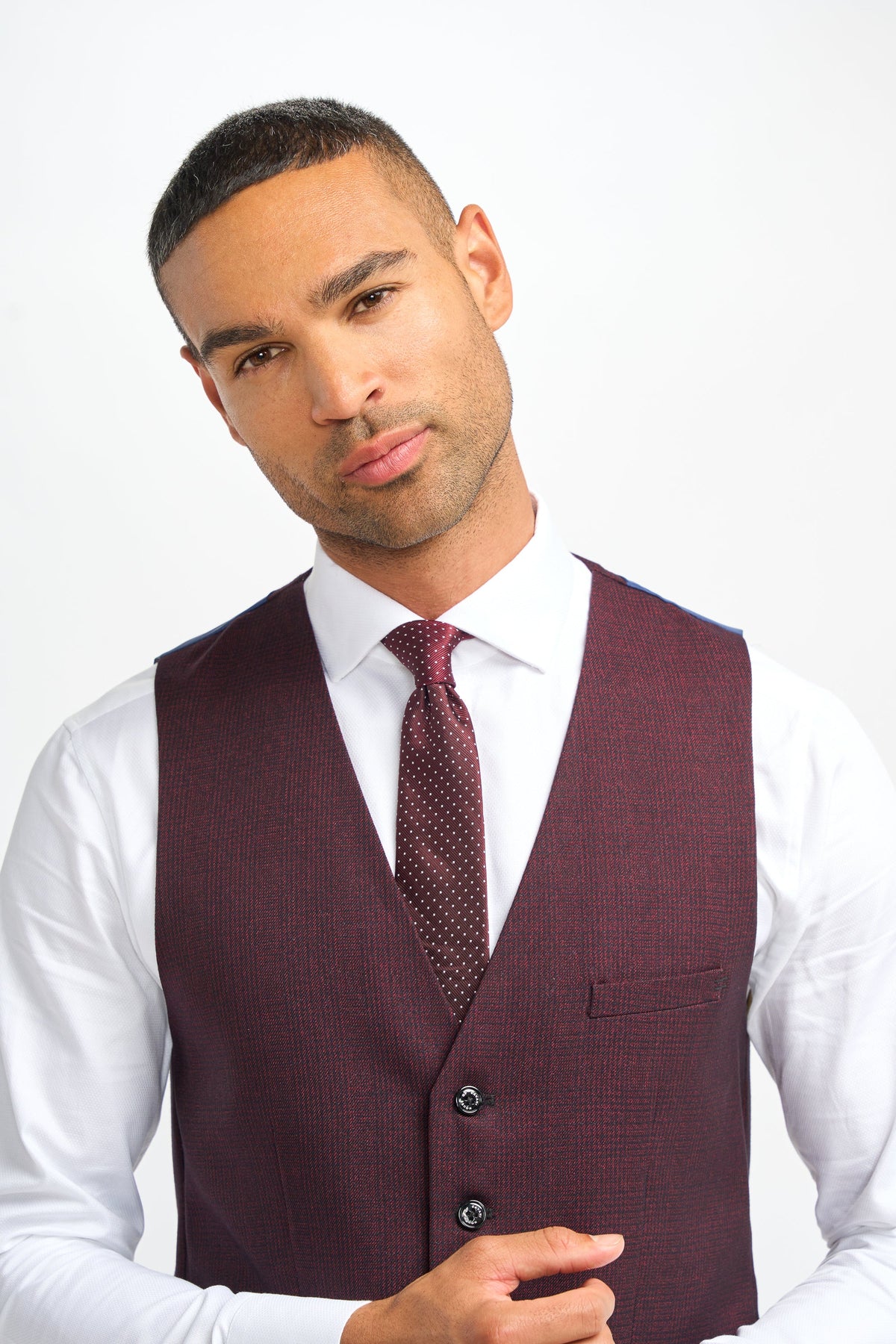 VELLORA KNITWEAR Caridi - Wine  Waistcoat