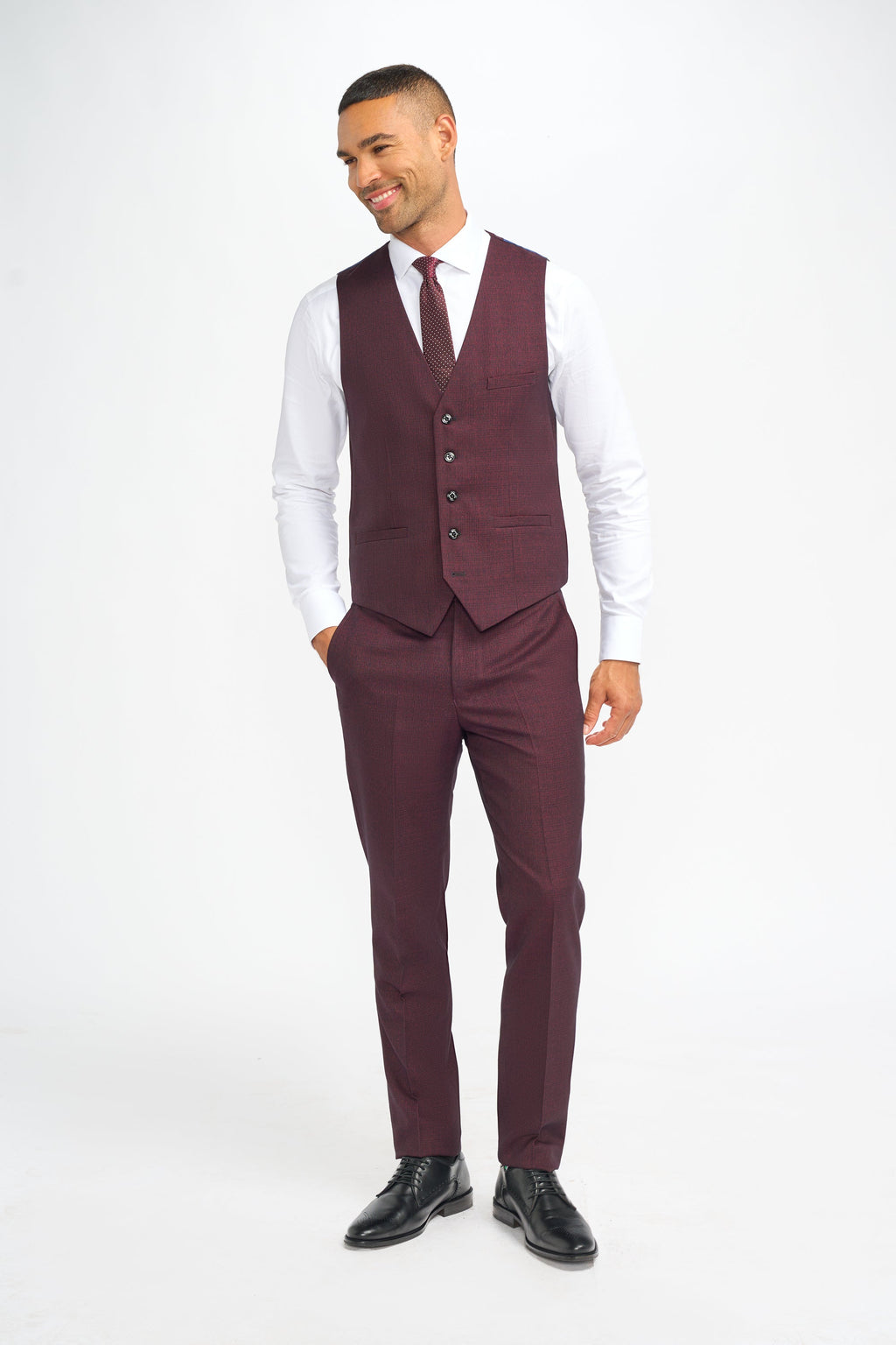 VELLORA KNITWEAR Caridi - Wine  Waistcoat