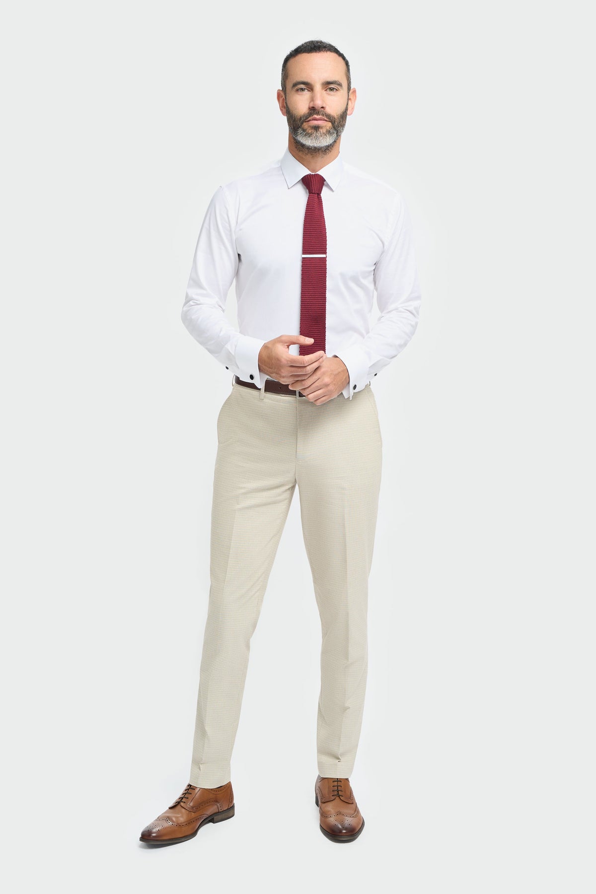 VELLORA KNITWEAR Hampton - Beige Trousers
