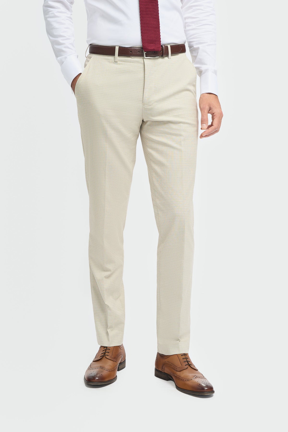 VELLORA KNITWEAR Hampton - Beige Trousers
